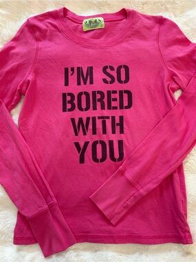 Rare Vintage Juicy Couture Hot Pink Long-Sleeve Graphic Tee